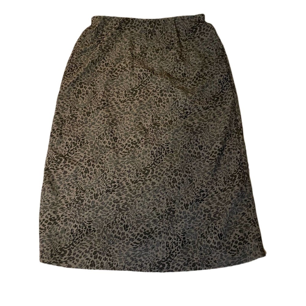 a new day TARGET Brown Animal Print Pull on Midi Skirt Size Medium